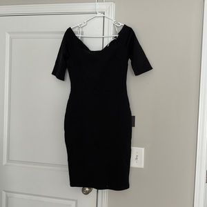 Little Black Dress . Off the shoulder sleeves